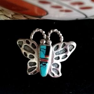 Native American Navajo Butterfly Pin